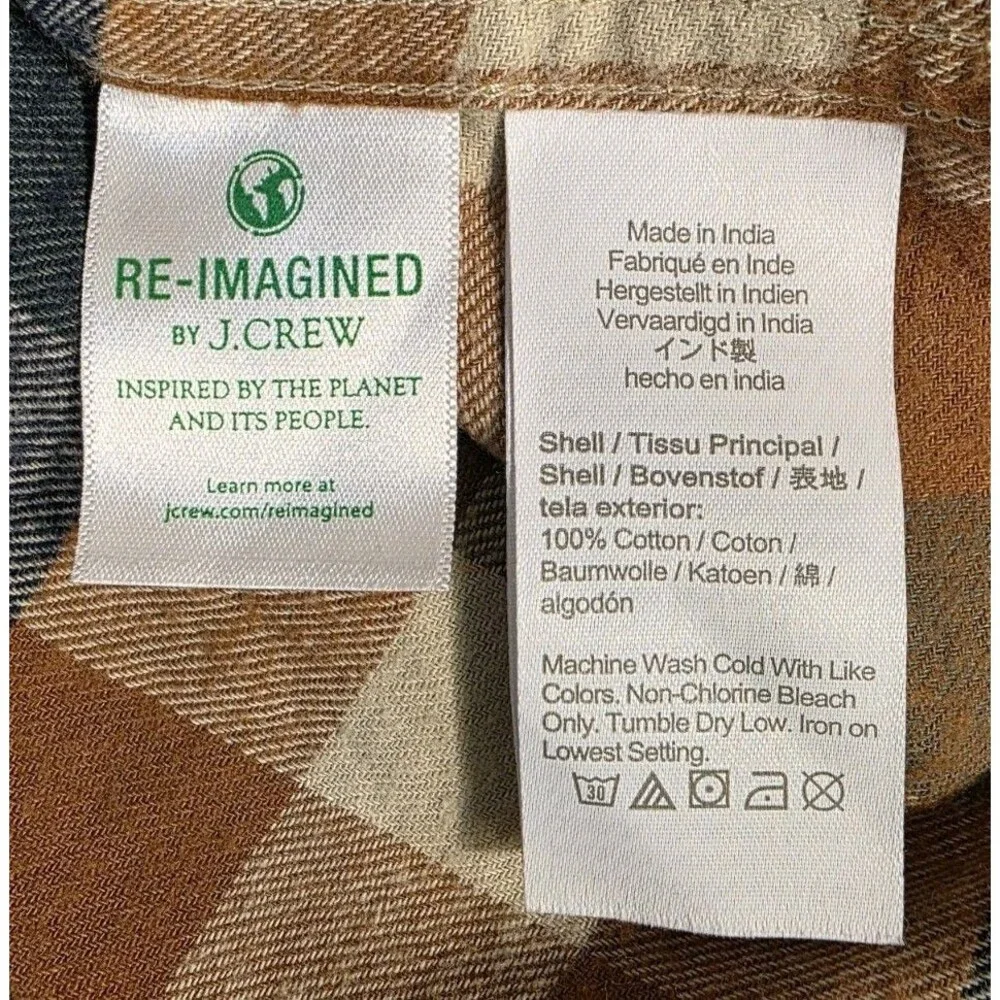 J.Crew Buffalo Check Flannel Shirt Mens XL Long Sleeve Re Imagined